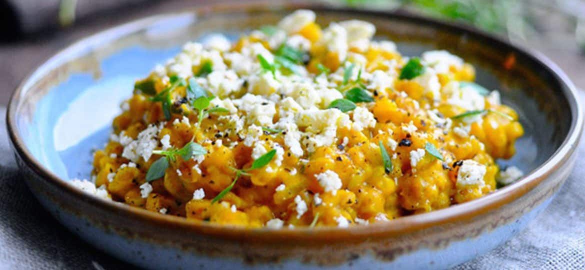 Pumpkin and barley risotto