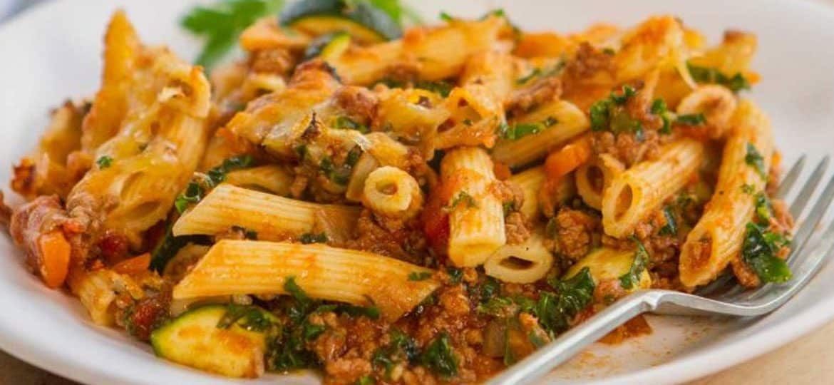 Vegetarian mince pasta